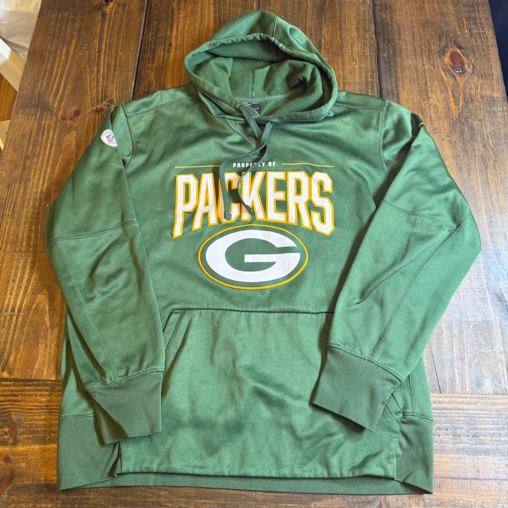 Nike Green Bay Packers NFL Training Dri-FIT Hoodie Mens Large Green Pullover